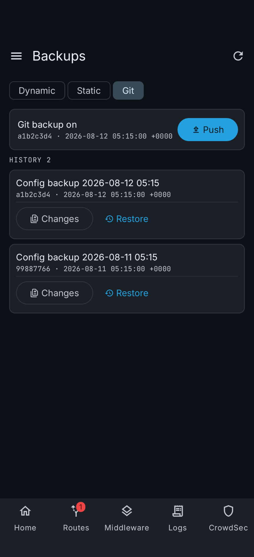 Git backups