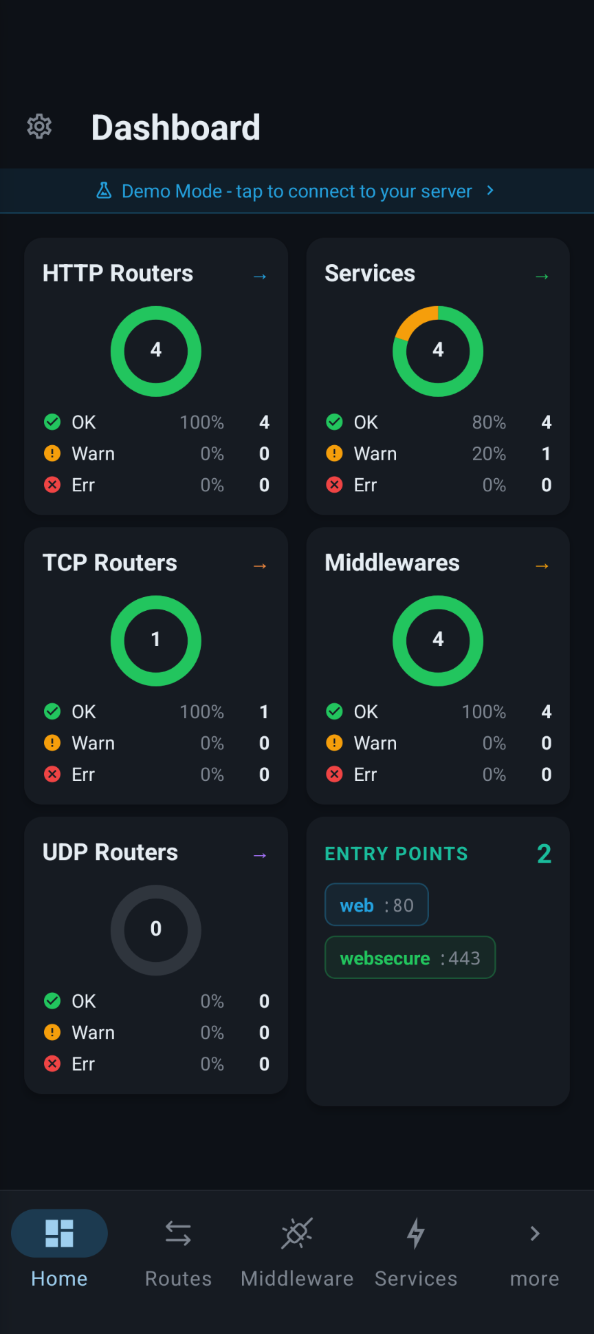 Traefik Manager mobile app