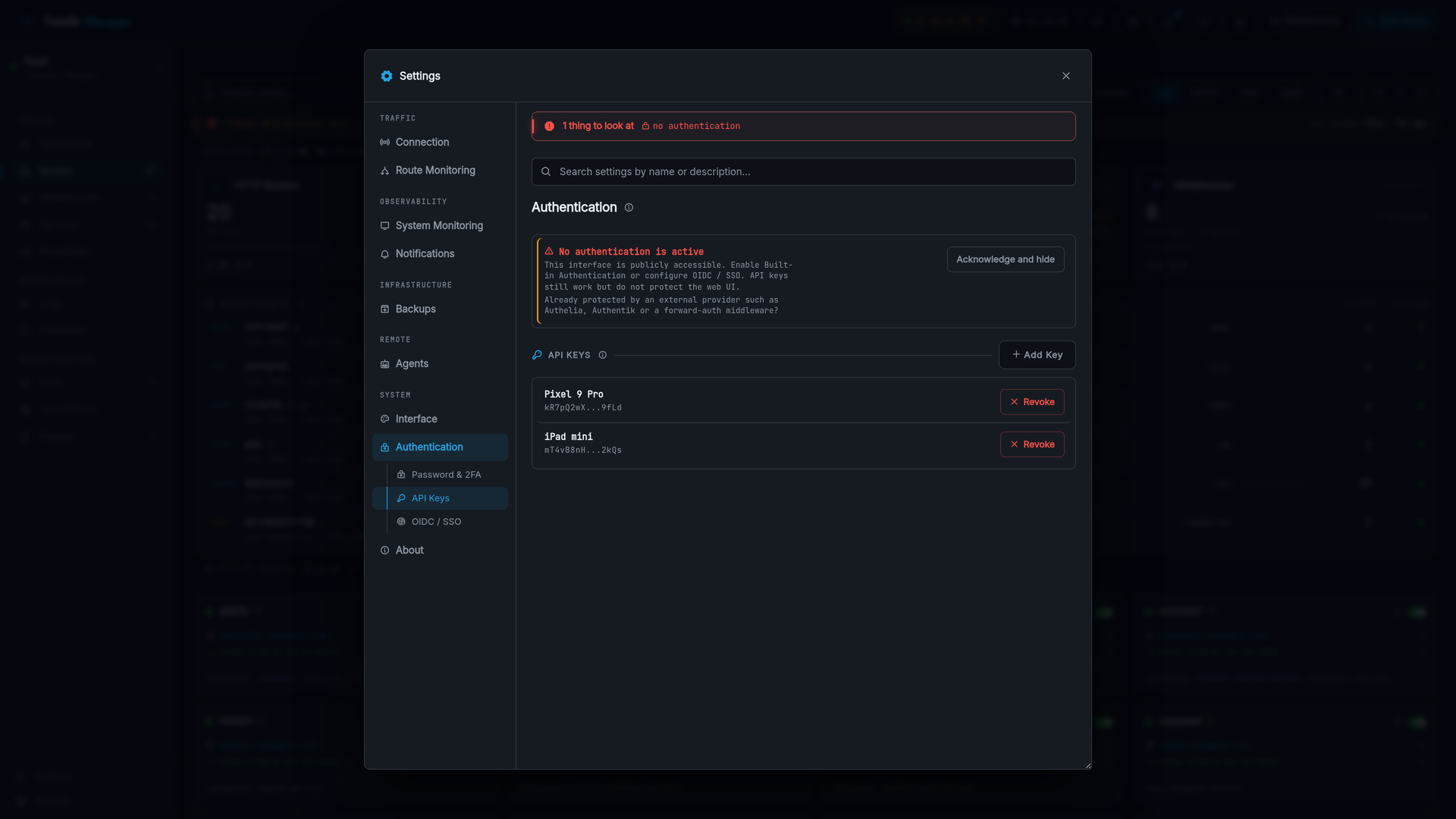 API keys