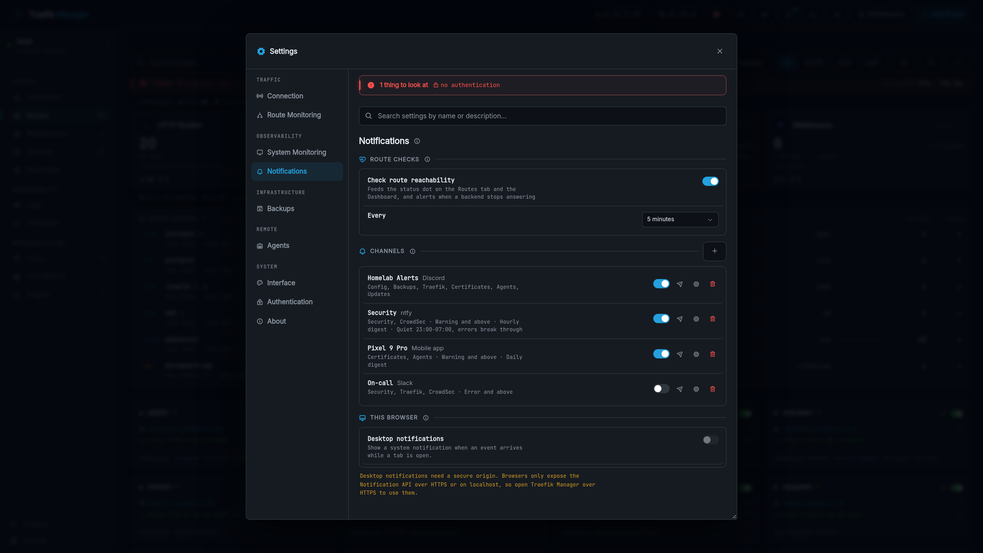 Notification channels