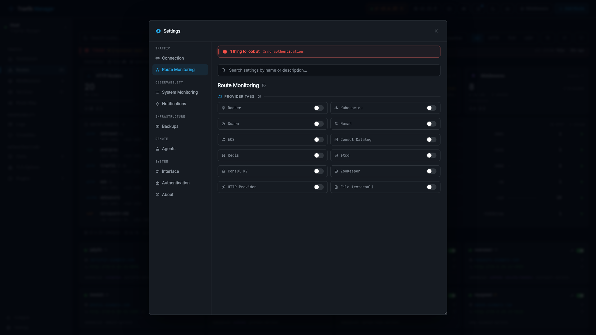 Route monitoring