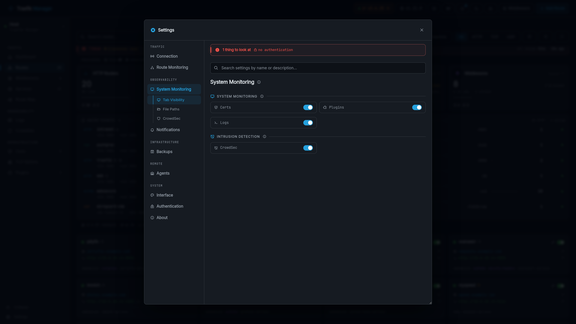 System monitoring