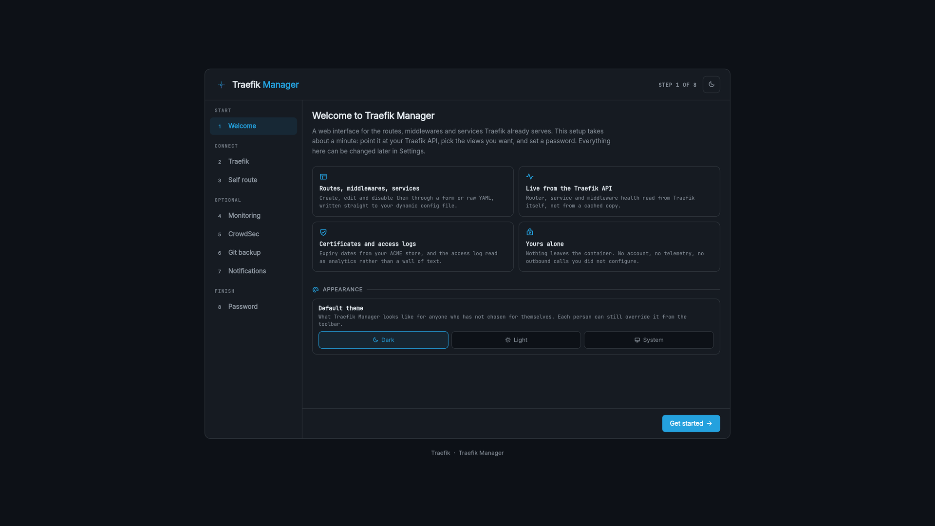 Setup wizard welcome