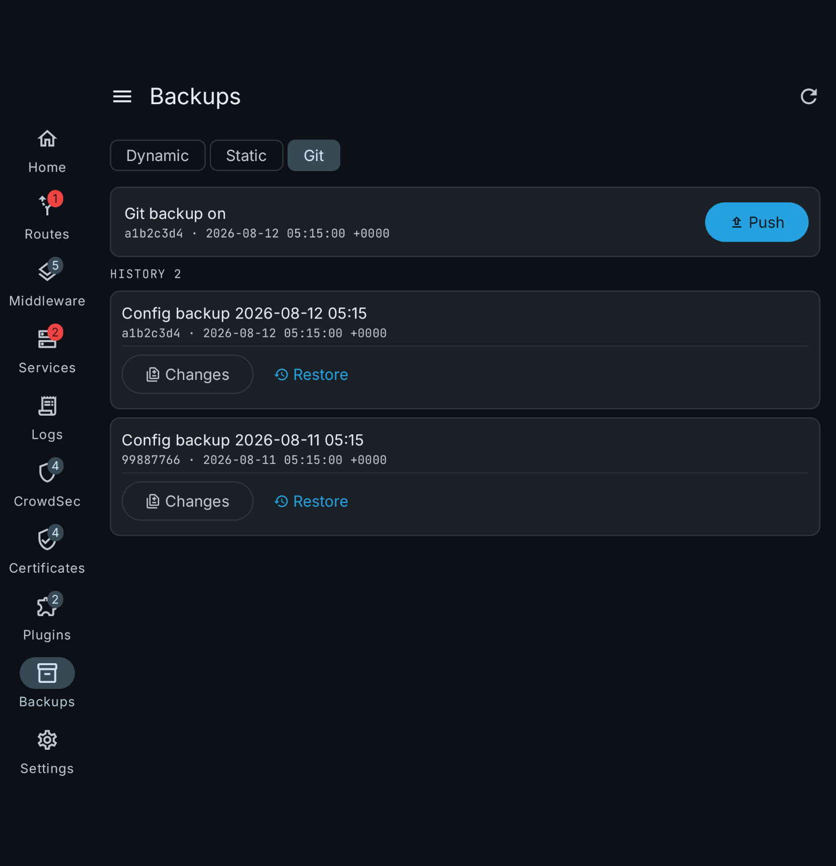Git backups