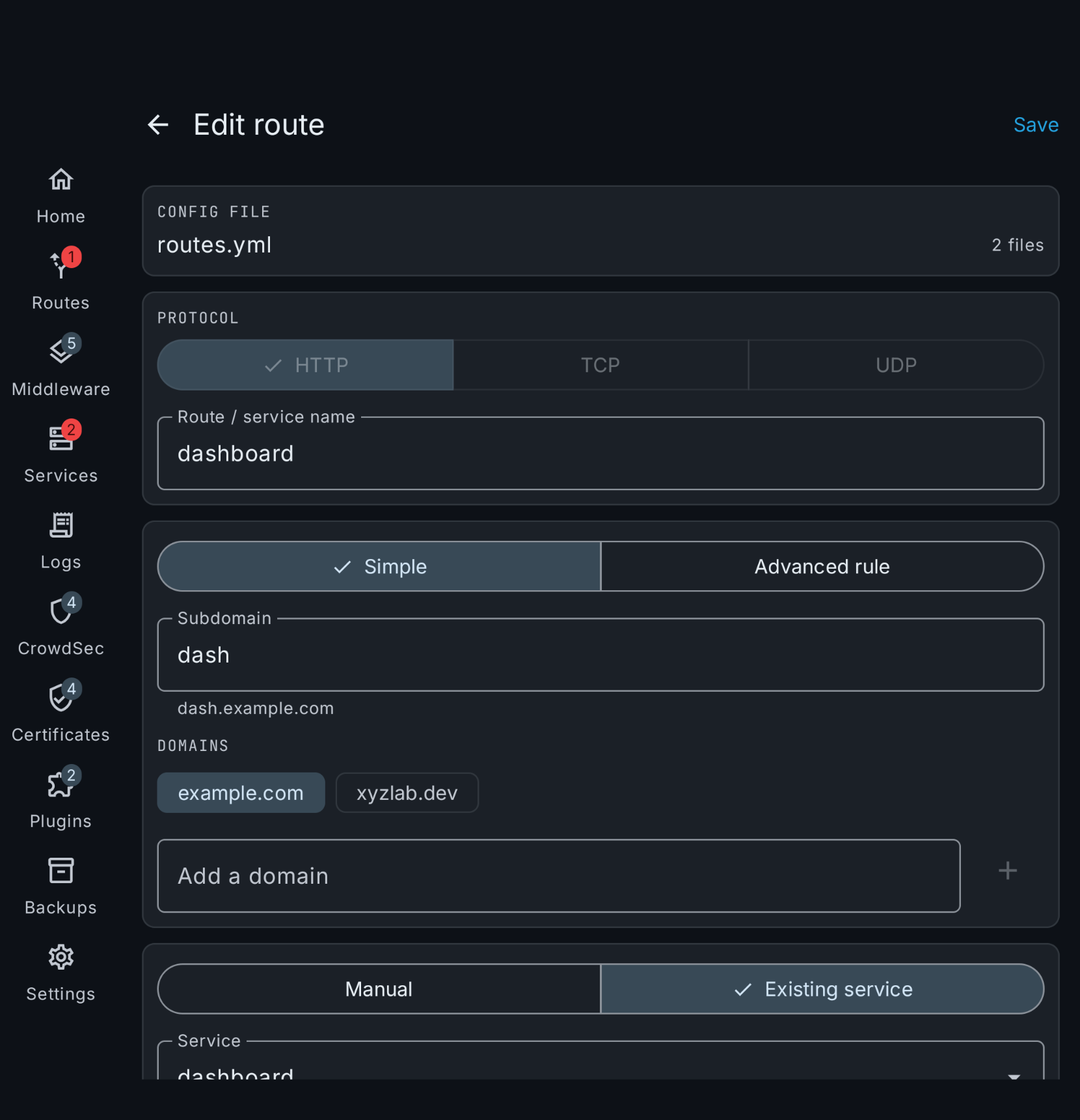 Edit a route