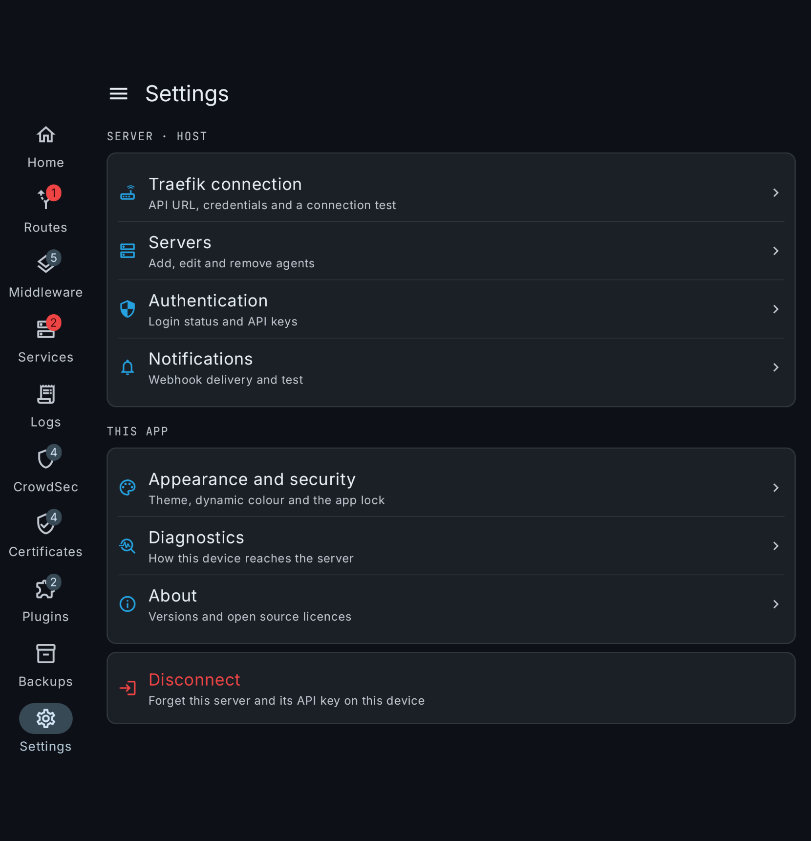 Settings