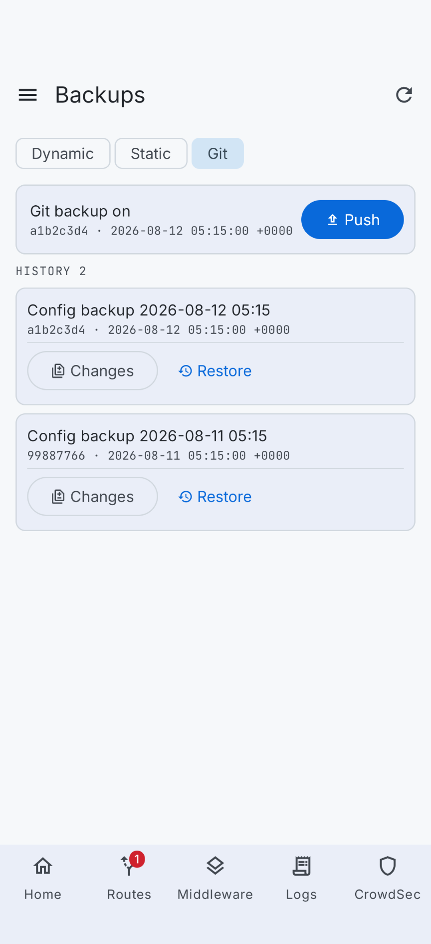 Git backups