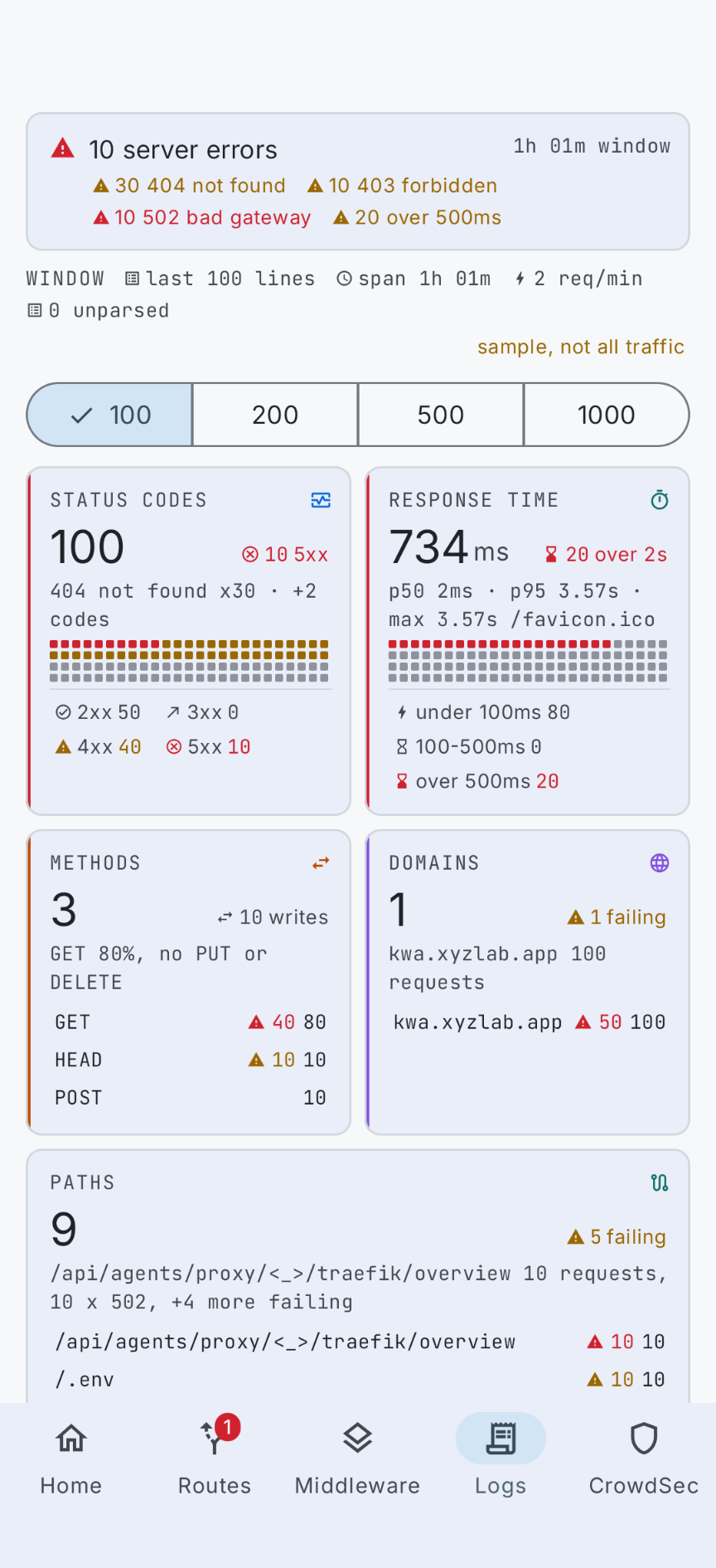 Traefik Manager mobile app