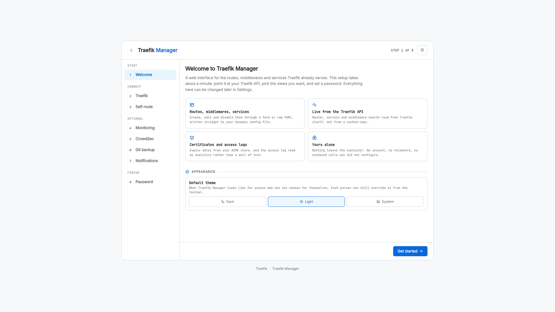Setup wizard welcome