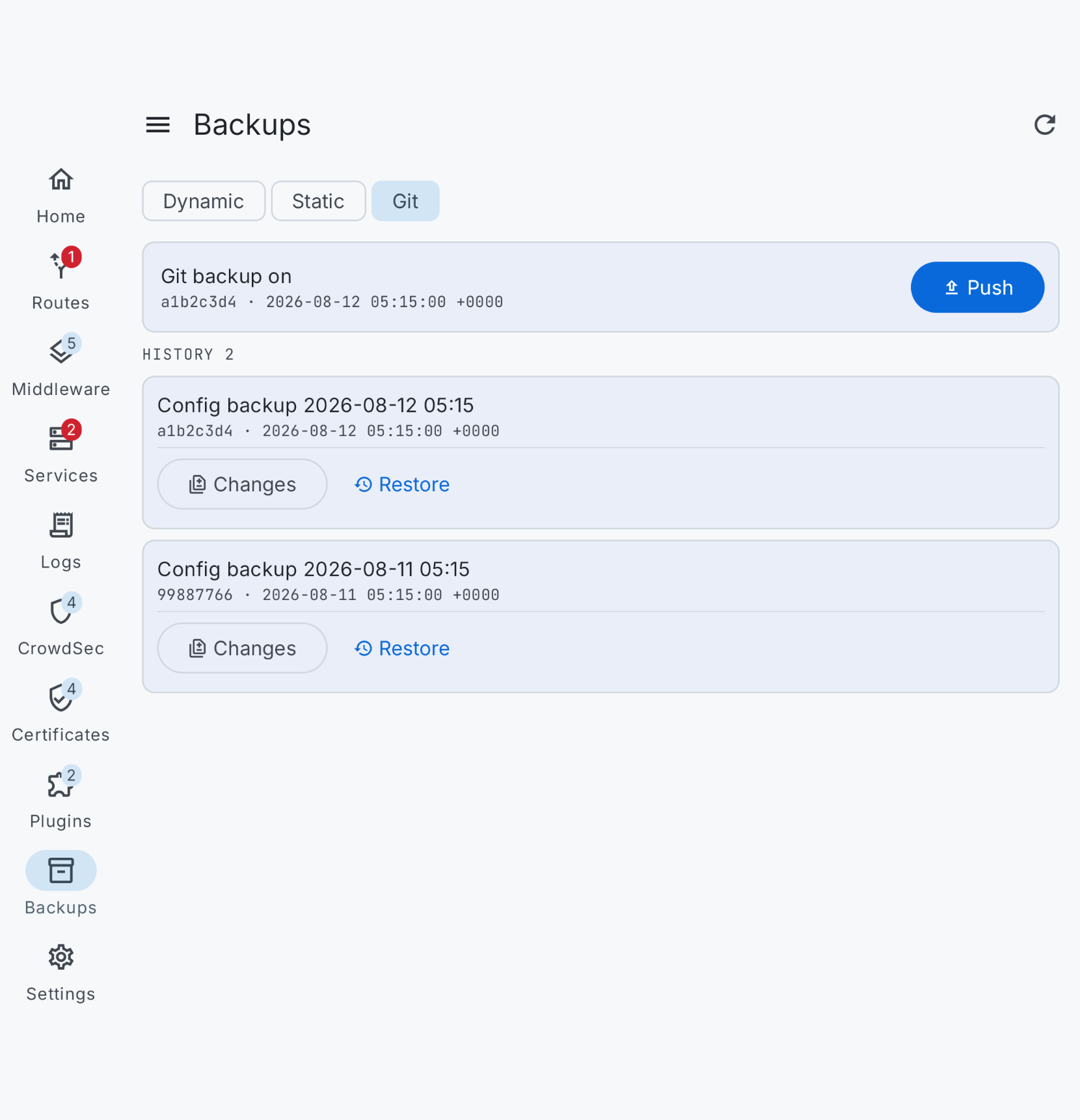 Git backups